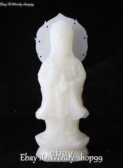 12 Top Quality Natural White Jade Handmade Kwan-yin Guanyin Quan Yin Statue