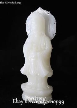 12 Top Quality Natural White Jade Handmade Kwan-yin Guanyin Quan Yin Statue
