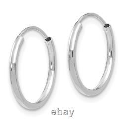 14K White Gold Endless Hoop Earrings High-Quality Jewelry for Women