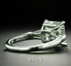 14k White Gold 2.65ct Lab Created Asscher Cut Diamond Engagement Wedding Ring