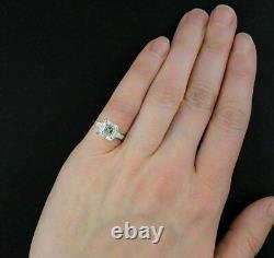 14k White Gold 2.65ct Lab Created Asscher Cut Diamond Engagement Wedding Ring