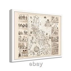 1734 Philippines Map Framed Vintage Philippines Wall Art Poster Print