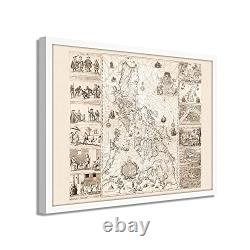 1734 Philippines Map Framed Vintage Philippines Wall Art Poster Print
