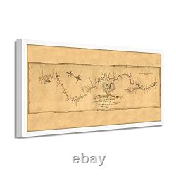 1811 Mississippi River Map Framed Vintage Map of Mississippi River Wall Art