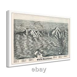 1890 White Mountains Map Framed Vintage Map of the White Mountains Wall Art