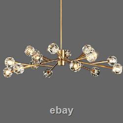 18-Light Modern Ceiling Light Crystal Chandelier G9 LED Sputnik Pendant Lamp