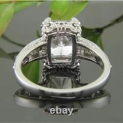 1930s Vintage Antique 2.75Ct Radiant Cut Lab-Created White Diamond Art Deco Ring