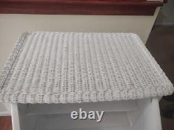 1970s Vintage Quality Henry Link Style White Wicker 3 Drawer Chest