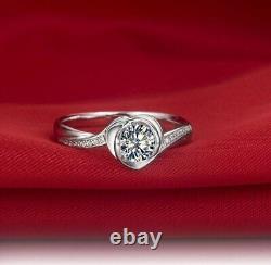 1.10 Cts Round Moissanite Diamond 925 Sterling Silver Antique Ring For Women's