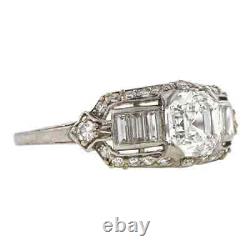 2.39 Ct Asscher Cut Lab-Created Diamond Inspired Vintage & Antique Art Deco Ring