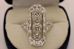 2.50CT Round Cut Diamond Vintage Art Deco Style Engagement Ring 14K White Gold