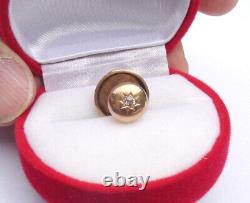 (2.5)mm Diamond High quality 14k GOLD Antique Single Cufflink -Pendant earring