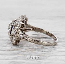 2.90Ct Vintage Round Cut Art Deco Antique Engagement Ring In 14K White Gold
