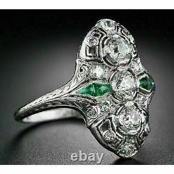 3Ct Round Lab-Created Diamond Filigree Vintage Modern Art Deco Engagement Rings