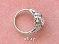 3.10 Ct Round Cut Lab-Created Diamond Bezel Set Filigree Vintage Engagement Ring