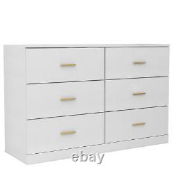 6 Drawer Dresser Modern Storage Organizer Cabinet Chest of Drawer for Bedroom