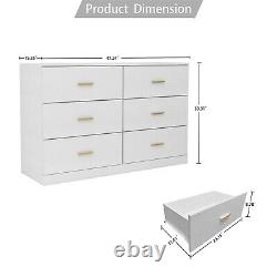 6 Drawer Dresser Modern Storage Organizer Cabinet Chest of Drawer for Bedroom