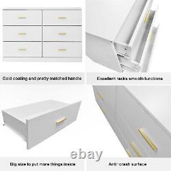 6 Drawer Dresser Modern Storage Organizer Cabinet Chest of Drawers for Bedroom