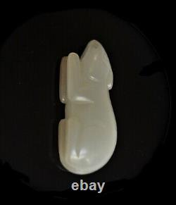 A top quality CHINESE CARVED white jade rat, 4.2 cm long weighs 17 gram