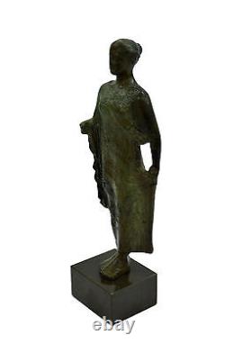 Ancient Greek aged statue Kore Katyatid bronze marble based sculpture artifact