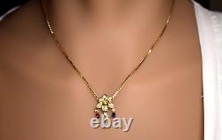 Antique 18K Flower VS Quality Diamond, Sapphire, & Ruby Necklace 20in 10.5g