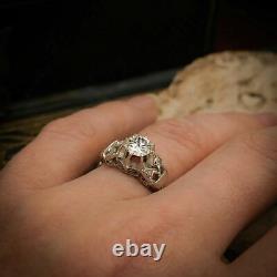 Antique 2.00 Carat Old European Cut Diamond Retro Wedding Ring In 14K White Gold