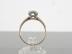 Antique Art Deco 14k Two Tone Natural Diamond Engagement Wedding Ring