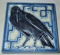 Antique C. 1926 Premium Quality Rookwood Pottery Rook Bird Tile Art Trivet USA