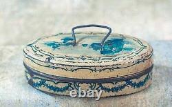 Antique Marklin German tin miniature Kitchen Blue white Lunch box Choice