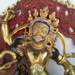 Antique Master Quality 24k Gold White Jambhala Ratnasambhava Statue 12 Nepal