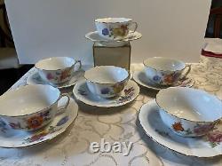 Antique Meissen Porcelain Teacup & Saucer Set 12pieces- 1 choice-MINT