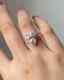 Antique Shape Design Total 3.15 CT Three Stone Round Cut Moissanite Wedding Ring
