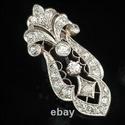 Antique Victorian Edwardian Round Diamond 3.60Ct 14K White Gold Finish Pendant