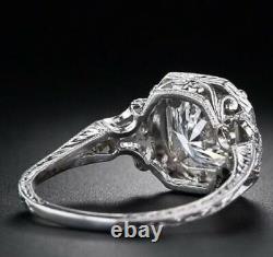 Art Deco 2.30 Ct Round Cut Lab-Created Diamond Vintage Antique Engagement Ring