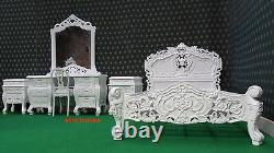 BESPOKE 4' UK Small Double size White French designer Rococo Bed TOP QUALITY