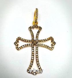 Beautiful Antique Cross Pendant With Diamond Fine Quality Pendant 925 Silver