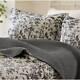 Beautiful Cottage Country Shabby White Black Grey Leaf Floral Flower Quilt Set