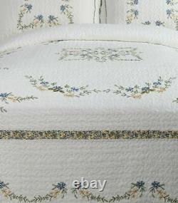 Beautiful Xxx-l White Green Blue Yellow Shabby Chic Scallop Soft Bedspread Quilt