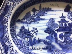 Chinese Qianlong 18th c 1st quality Blue & White Dish 30cm by 24cm