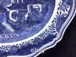 Chinese Qianlong 18th c 1st quality Blue & White Dish 30cm by 24cm