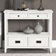 Console Table Entryway Table Sofa Table with 4 Drawers and Storage Shelf