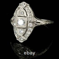 Filigree Art Deco 3.25Ct Round Cut Lab-Created Diamond Antique Edwardian Rings