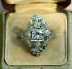 Filigree Vintage Art Deco 2.17Ct Round Lab-Created Diamond Antique Wedding Rings