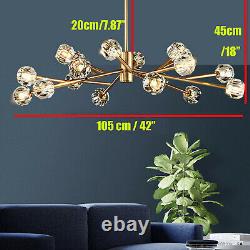 Gold LED K9 Crystal Ceiling Light Pendant Lamp Modern Satellite Chandelier New