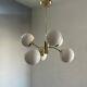 Gorgeous Brass Handmade Atomic Glass Ball Sputnik Chandelier Modern Mid-Century