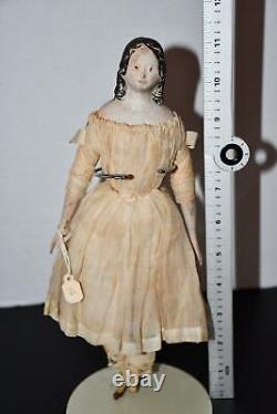 Greiner Milliners Model Doll in Original Clothes with Long Hair 11 1800's
