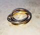 HIGH QUALITY 14kt SOLID ITALIAN GOLD TRINITY TRIPLE BAND ROLLING RING sz6 4.3g