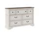 High Quality ACME Florian Dresser in Gray Fabric & Antique White Finish