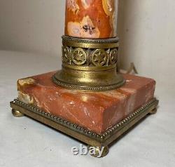 High quality antique marble stone bronze eagle patriotic electric table lamp
