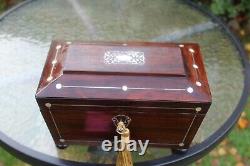 Honest Georgian C 1830 Twin Tea Caddie / Jewellery Box Nice Quality White Inlay